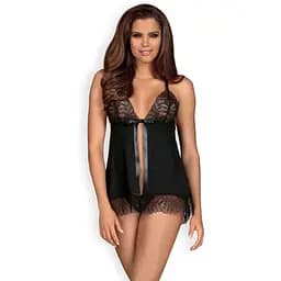 Комплект білизни Obsessive Chiccanta Babydoll L/XL чорний