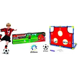 Футбольные ворота 82x43x65 см, накладка для тренировки меткости, мяч, насос MR1398