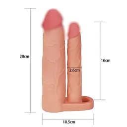 Насадка на член - Pleasure X Tender Double Penis Sleeve Add 2 Love Toy 66-LV314011 90227 - мініатюра 5