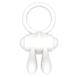 Ерекційне кільце з вібрацією Lovetoy Power Clit 7.5 см білий - мініатюра 2