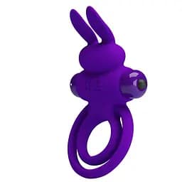 Ерекційне кільце Pretty Love Ring Bunny III 9.7х4.0 см фіолетовий - мініатюра 4