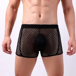 Чоловічі труси спокусливі боксери еластичні в сітку Clever Menmode XL чорні