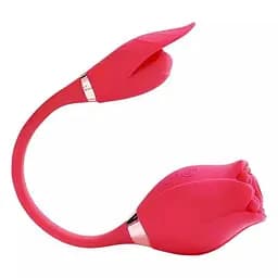 Вакуумный вибратор "Роза" Valery двойная стимуляция USB Розовый K0499-1