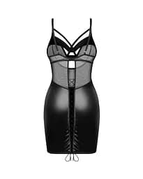 Сорочка та стрінги Obsessive Dominna L/XL (чорний) - мініатюра 3