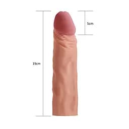 Насадка на пеніс Lovetoy Pleasure X-Tender Series 18.5 см тілесний - мініатюра 4