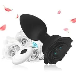 Силіконова анальна пробка Rose 10 см Чорна K0925-1