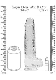Фалоімітатор Realrock Crystal Clear 9" 22 см прозорий - мініатюра 5