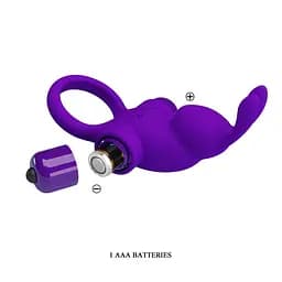 Віброкільце Pretty Love Vibro Penis Ring Rabbit 11.3 см фіолетовий - мініатюра 7