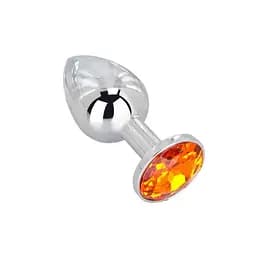 Сталева анальна пробка з декоративним кристалом Металік K000124