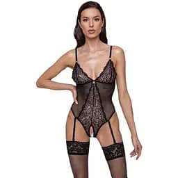 Еротичний боді Cottelli Collection Crotchless S чорний