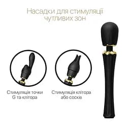 Вібромасажер з насадками Zalo — Kyro Wand Obsidian Black Zalo SO6651 97486 - мініатюра 4