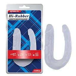 Двосторонній фалоімітатор Hi-Rubber Born To Create Pleasure 13 Inch 34 см прозорий - мініатюра 2