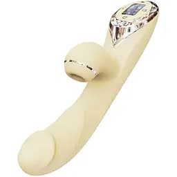 Вакуумний вібратор-кролик з підігрівом KisToy A-King Pro Yellow