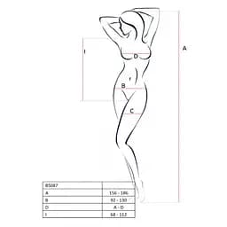 Бодістокінг у велику сітку Passion BS087 black відкрита спина халтер з доступом One size - мініатюра 7