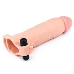Насадка на пеніс Lovetoy Pleasure X-Tender Flesh Add 3" 20 см тілесний - мініатюра 4