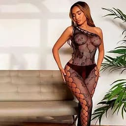 Бодістокінг еротичний через плече S/M/L Чорний K000682