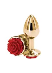Анальная пробка NS Novelties Rose Buttplug Small Red 8 см (золотой)