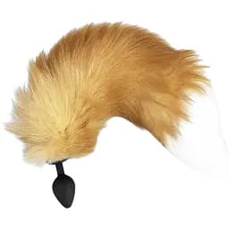 Силиконовая анальная пробка с хвостом из натурального меха Art of Sex size M Red Fox fox