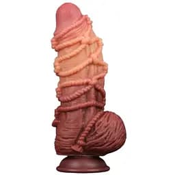 Фалоімітатор Dual-Layered 9.5'' Silicone Nature Cock 24 см коричневий