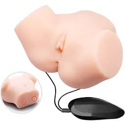 Мастурбатор з подвійною вібрацією і двома входами Crazy Bull-Samantha Dual Vagina and Anal, BM - 00900T71ZK, Телесный - мініатюра 6