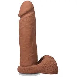 Фалоімітатор Doc Johnson The Realistic Cock ULTRASKYN 8 Inch з мошонкою, карамельний - мініатюра 1