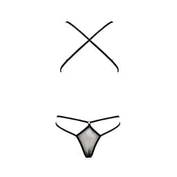 Боді монокіні з декольте Passion ERZA Body black L/XL - мініатюра 4