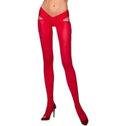 Еротичні колготки Tiopen 005 roso (60 den) - Passion з вирізом оригінальний пояс 1/2