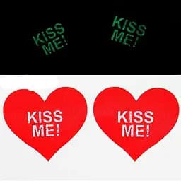 Световые виниловые наклейки на Соски 'Kiss Me!' для соблазнительного образа One size Красный K000258