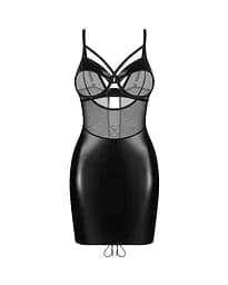 Сорочка та стрінги Obsessive Dominna L/XL (чорний) - мініатюра 4