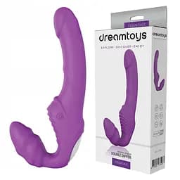 Женский страпон Dreamtoys Vibes Of Love Double Dipper 17 см фиолетовый