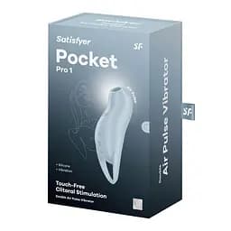 Вакуумний стимулятор Satisfyer Pocket Pro 1 Blue - мініатюра 2