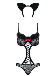 Еротичний костюм Obsessive Gepardina L/XL чорний - мініатюра 4