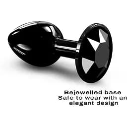 Металева анальна пробка з кристалом Dorcel Diamond Plug Black S - мініатюра 2