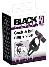 Віброкільце Black Velvets Cock Ball Ring 7 см чорний - мініатюра 9