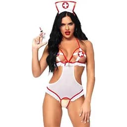 Еротичний костюм Leg Avenue Roleplay Naughty Nurse White/Red One size