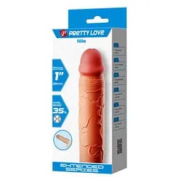 Насадка на пеніс Pretty Love Nile 1" 16.5 см тілесний - мініатюра 5