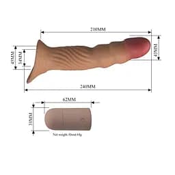 Насадка на пеніс Pretty Love Penis Sleeve Extender 24 см (тілесний) - мініатюра 3