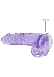 Фалоімітатор Realrock Crystal Clear 9" 22 см фіолетовий - мініатюра 2
