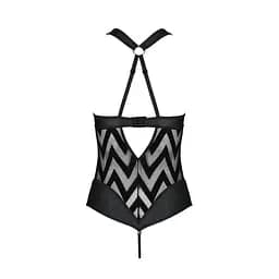 Сітчастий боді з халтером та ритмічним малюнком Hima Body black - Passion L/XL - мініатюра 4