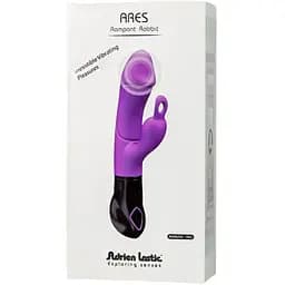 Вібратор-кролик Adrien Lastic Ares з петелькою для пальця на батарейках 8 режимів роботи - мініатюра 4