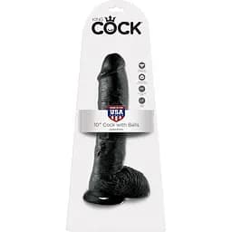 Фаллоимитатор King Cock With Balls 10" 27 см черный