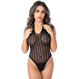 Еротичне боді Daring Intimates Flow Net Halter Teddy S-L чорний