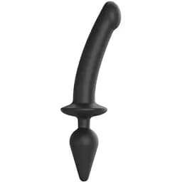 Анальная пробка с дилдо 2 в 1 Strap-On-Me Switch Plug-In Dildo Black XXL диаметр 5.2/3.9 см