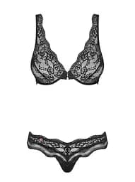 Мереживний комплект білизни Obsessive Luvae S/M чорний - мініатюра 5