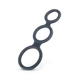 Ерекційне кільце Boners Triple Cock Ring 18 см сірий - мініатюра 3