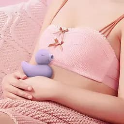 Вакуумний вібратор-качечка CuteVibe Ducky Grey - мініатюра 5