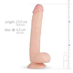 Фалоімітатор EasyToys Elvin Realistic 27.5 см (тілесний) - мініатюра 9