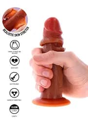 Фалоімітатор Get Real Skin Foreskin Dong 16 см (коричневий) - мініатюра 11