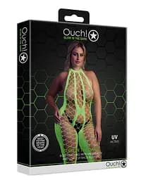 Бодістокінг Ouch! Bodystocking With Halterneck Green, XL/4XL - мініатюра 3