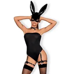 Эротический костюм кролика Obsessive Bunny costume S/M, Black